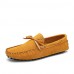 Men's Shoes Casual Leather Loafers Black / Yellow / Gray  