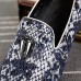 Men's Shoes Amir  Pure Manual Flash Novelty Wedding/Night Party Cowhide Leather Loafers Light Blue/Navy  