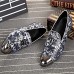 Men's Shoes Amir  Pure Manual Flash Novelty Wedding/Night Party Cowhide Leather Loafers Light Blue/Navy  
